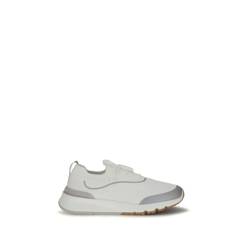 Brunello Cucinelli White Cotton Athletic Sneakers for Men