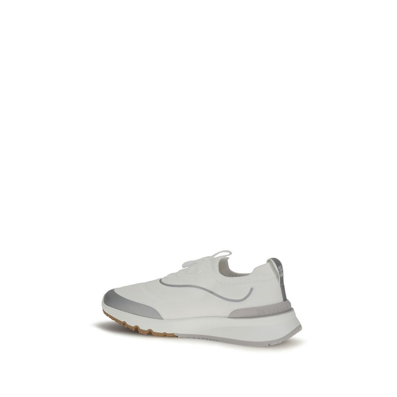 Brunello Cucinelli White Cotton Athletic Sneakers for Men