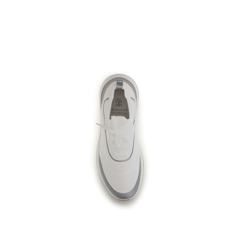 Brunello Cucinelli White Cotton Athletic Sneakers for Men