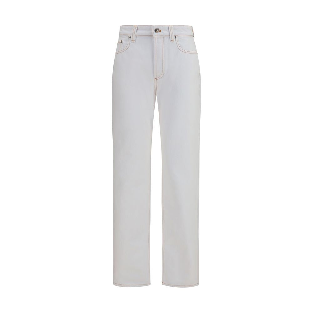 Jean Versace taille haute en coton blanc
