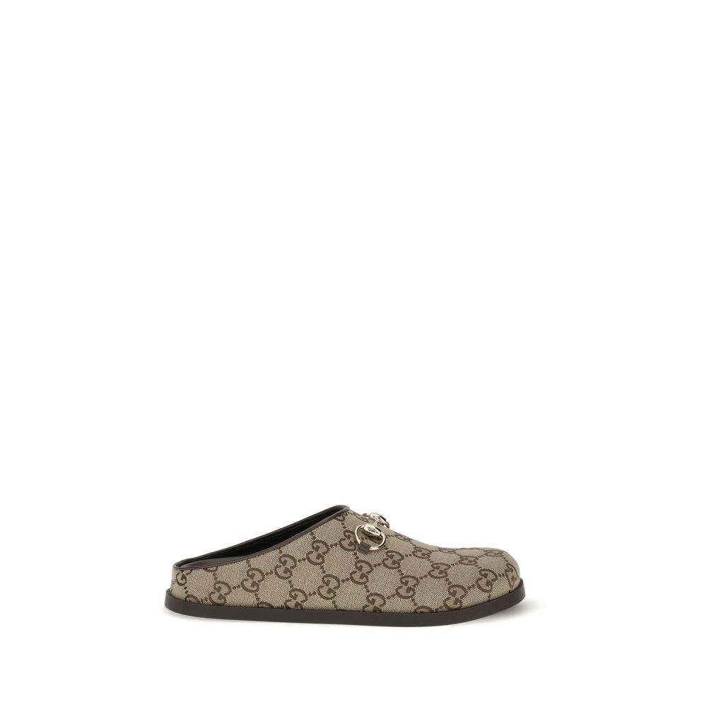 Mules en caoutchouc beige Gucci