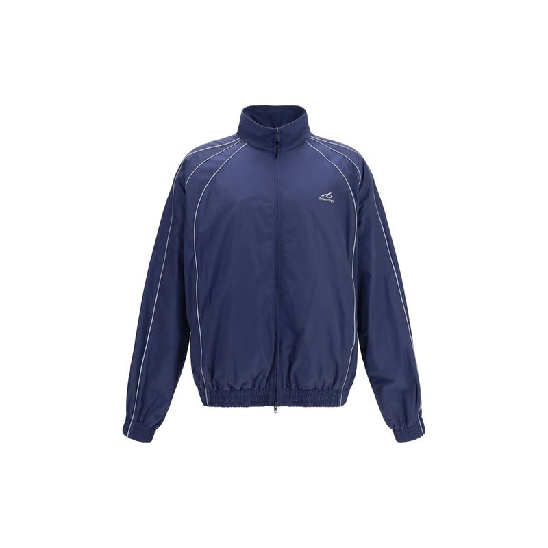 Blouson Balenciaga en coton coquille bleu