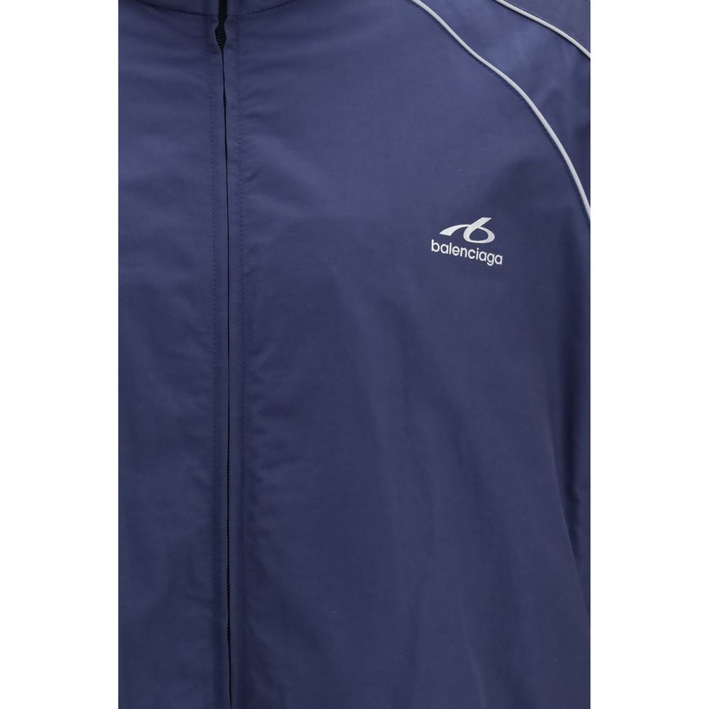 Blouson Balenciaga en coton coquille bleu