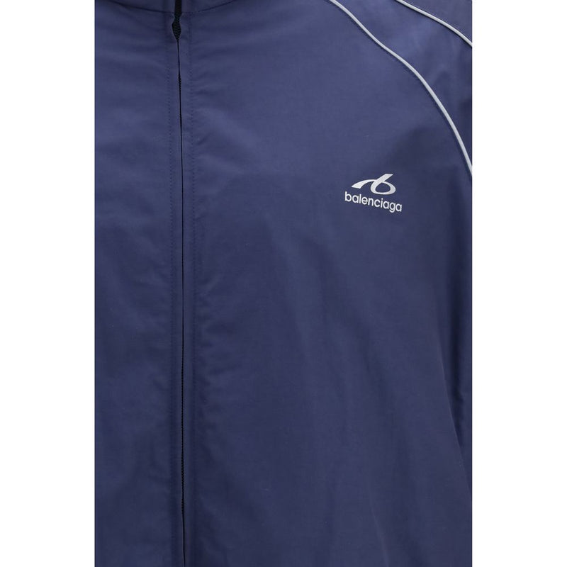 Blouson Balenciaga en coton coquille bleu
