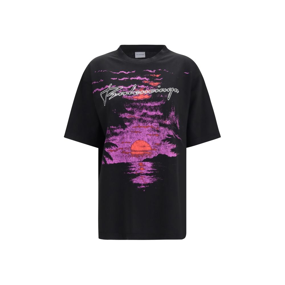 T-shirt Balenciaga en coton noir