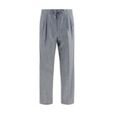 Brunello Cucinelli Gray Wool Oves Aries Casual Pants