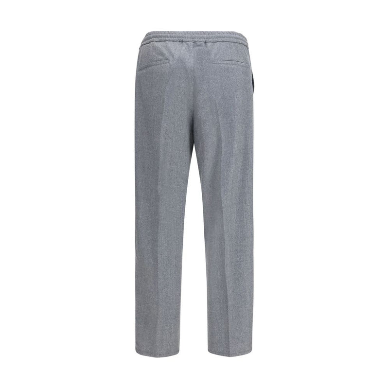 Pantalon décontracté Brunello Cucinelli en laine grise Oves Aries
