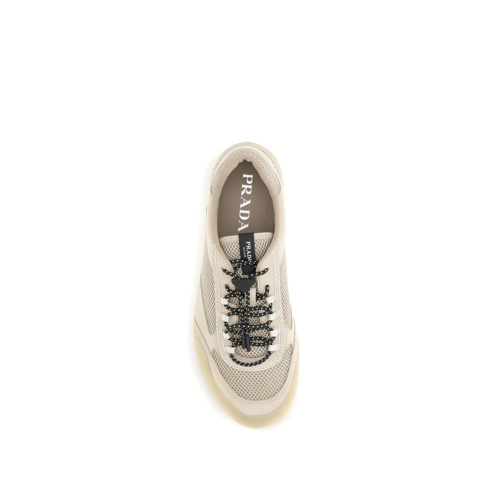 Baskets athlétiques Prada en polyester beige