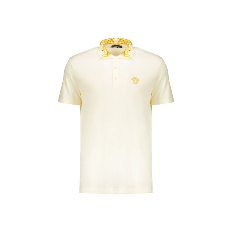 Polo bicolore en coton Versace