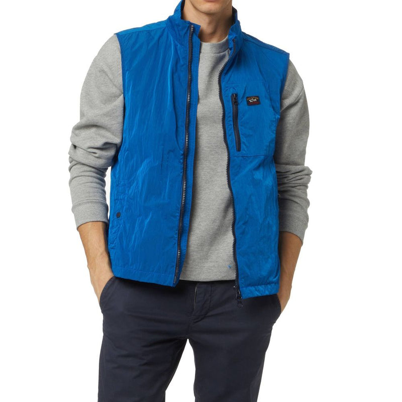 Paul & Shark Veste sans manches en nylon bleu
