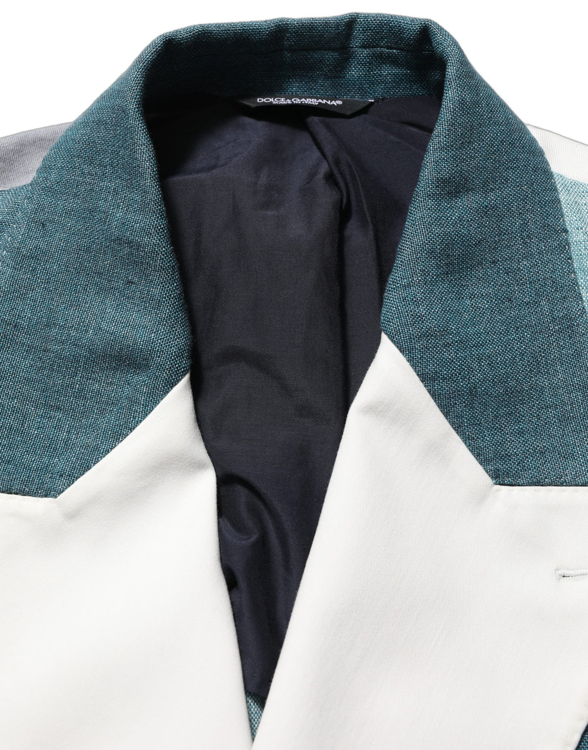 Dolce & Gabbana Multicolor Patchwork Linen Double Breasted Jacket