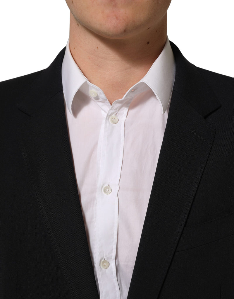 Dolce & Gabbana Dark Blue Wool Slim Fit Formal Men 2 Piece Suit