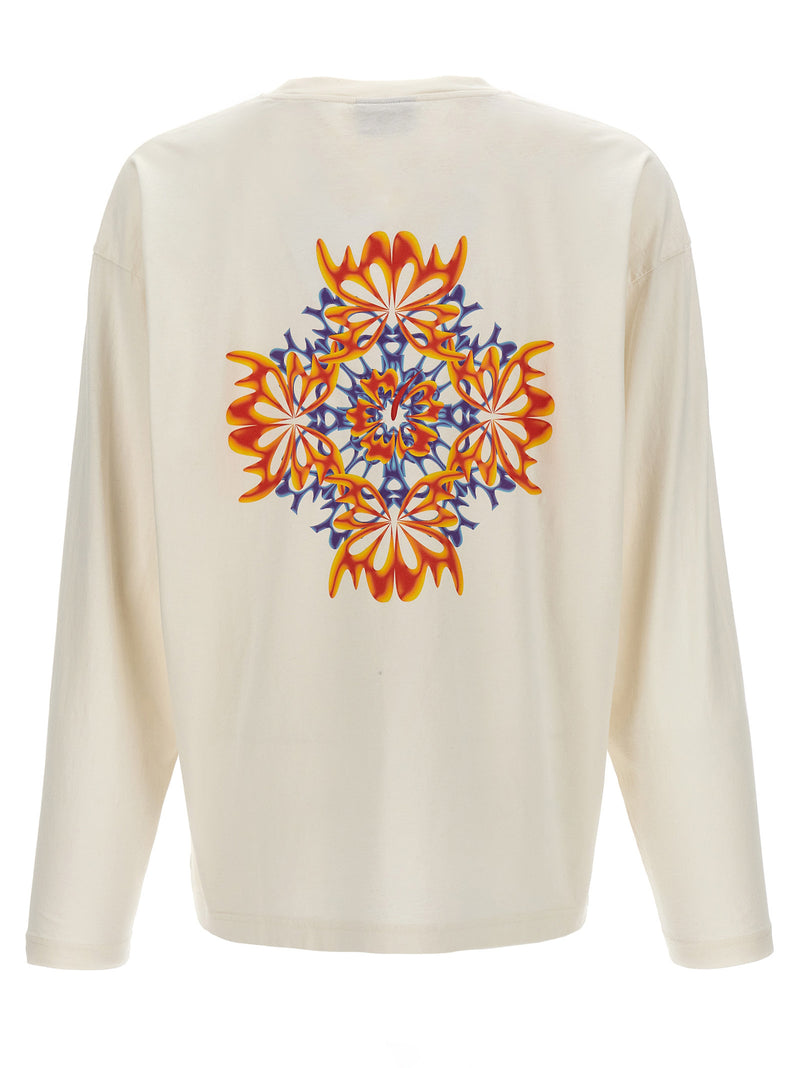 Bluemarble White Cotton T-Shirt - Trippy Leaves Design