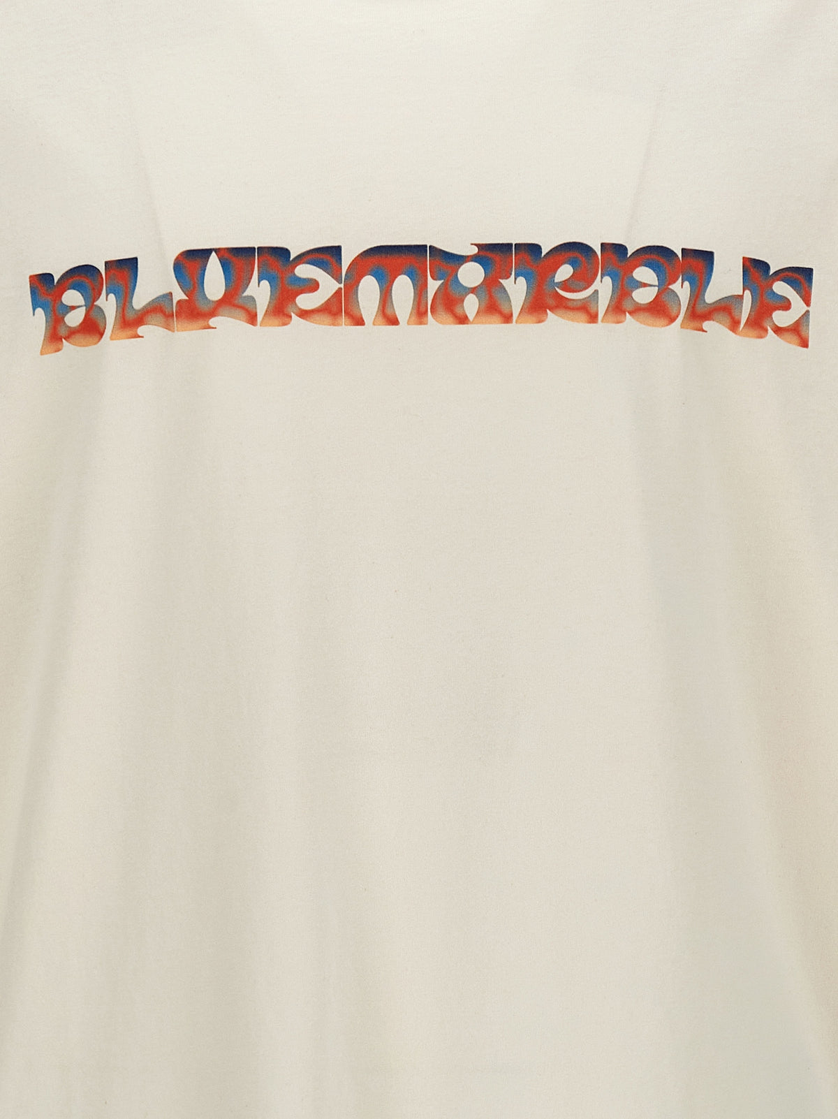 Bluemarble White Cotton T-Shirt - Trippy Leaves Design