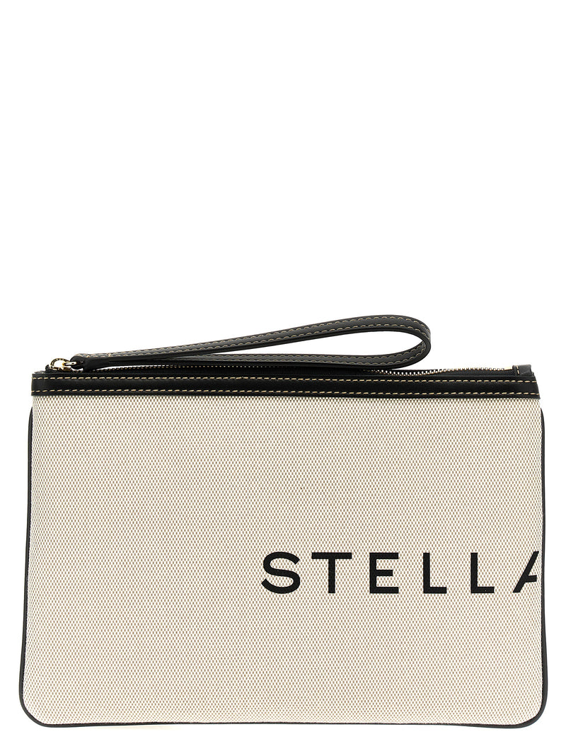 Sac pochette Stella McCartney en coton beige
