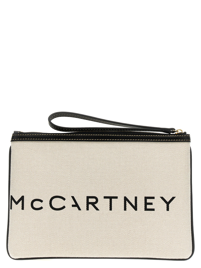 Sac pochette Stella McCartney en coton beige