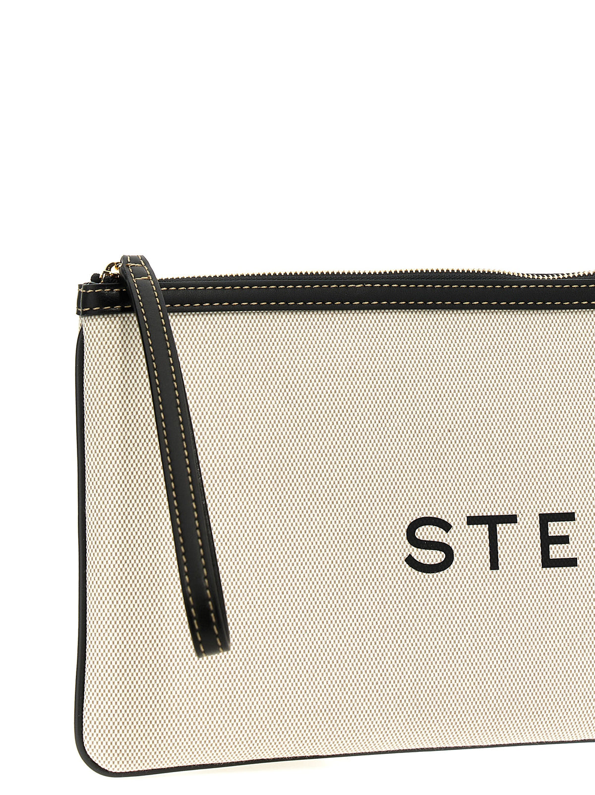 Sac pochette Stella McCartney en coton beige
