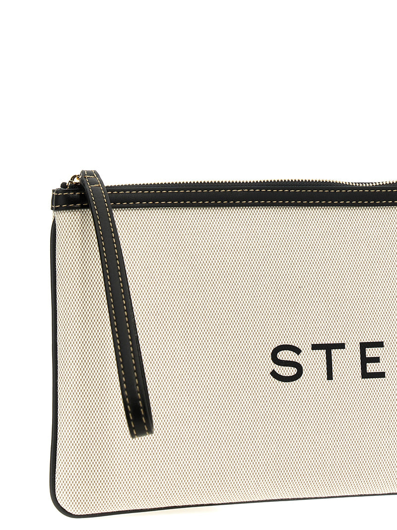 Sac pochette Stella McCartney en coton beige