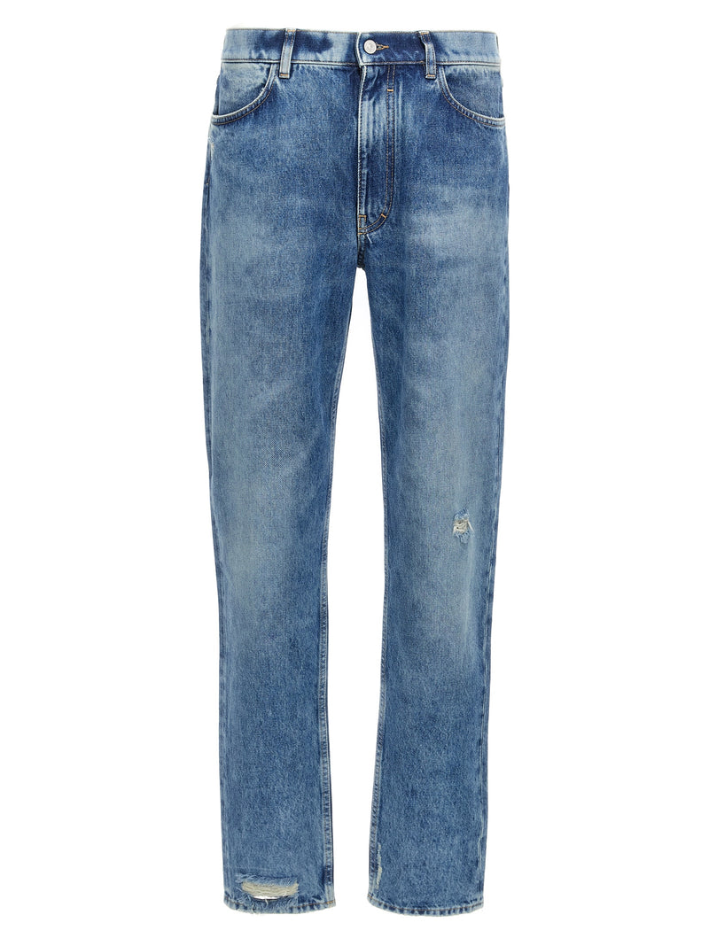 Givenchy Blue Cotton Straight-Leg Jeans for Men