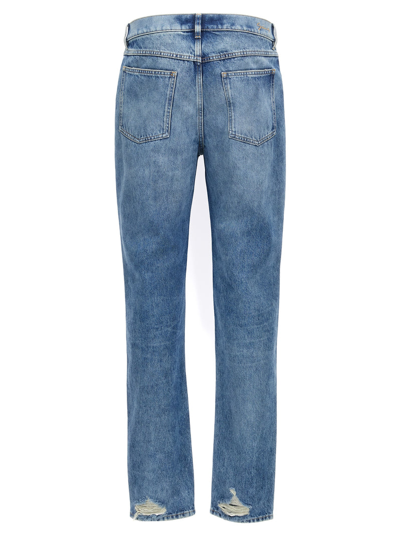 Givenchy Blue Cotton Straight-Leg Jeans for Men