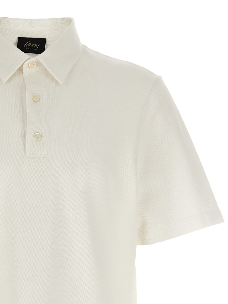 Brioni White Cotton Polo Shirt - Timeless Elegance for Men