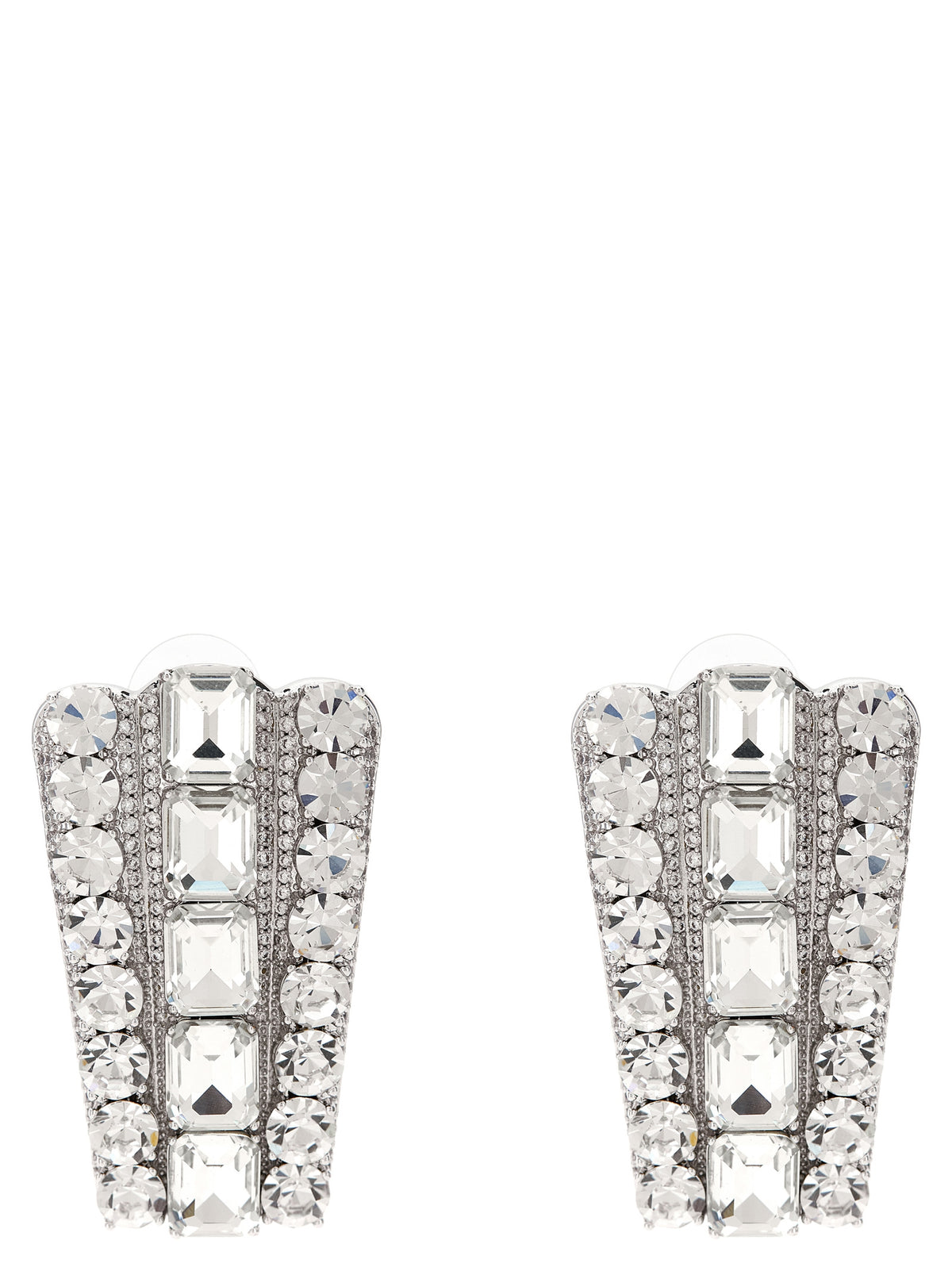 Boucles d'oreilles Self-Portrait en coton argenté