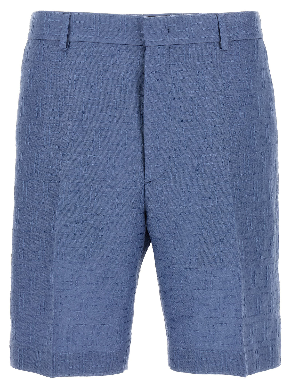 Shorts Bermudas en Lin Bleu Fendi
