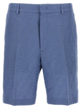 Shorts Bermudas en Lin Bleu Fendi