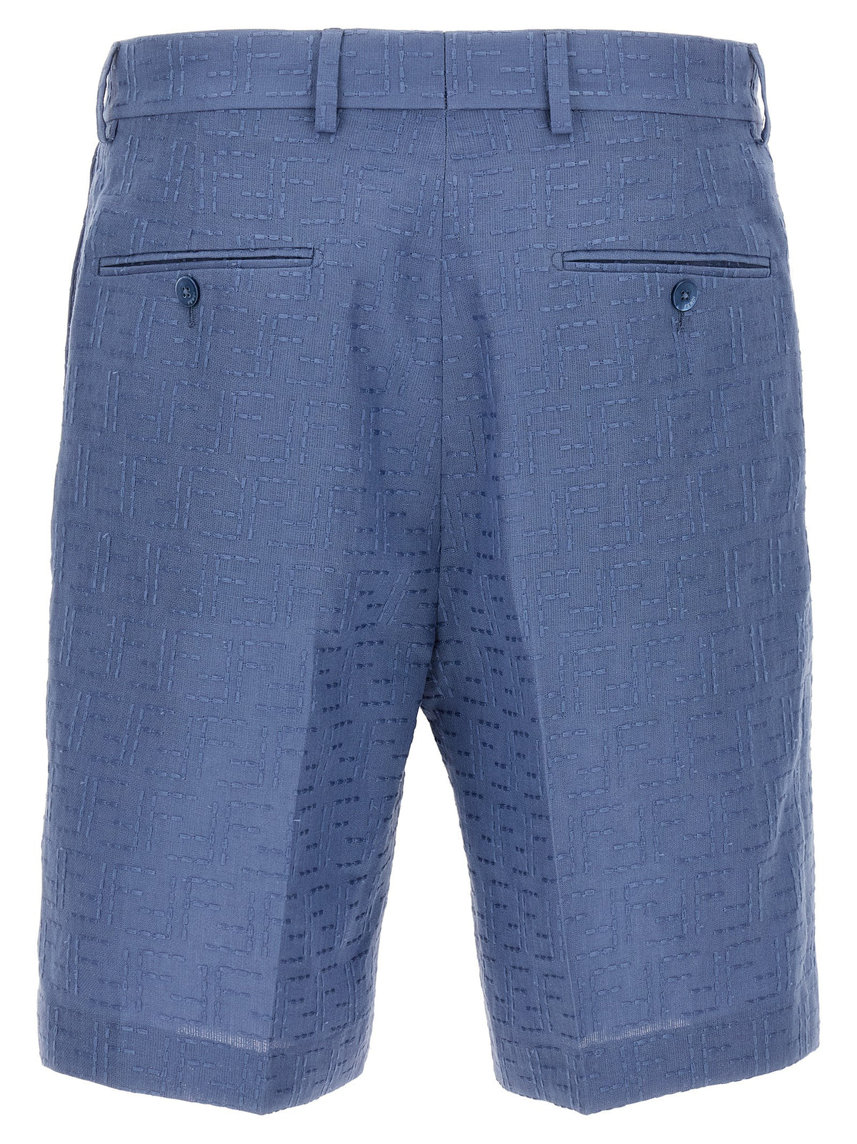 Shorts Bermudas en Lin Bleu Fendi