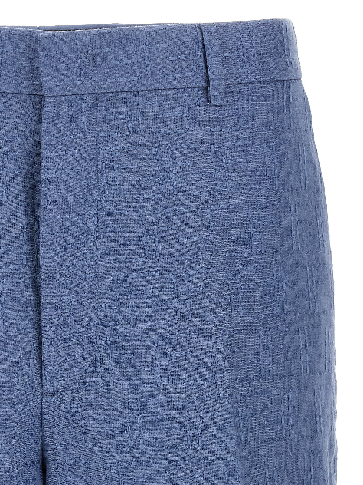 Shorts Bermudas en Lin Bleu Fendi