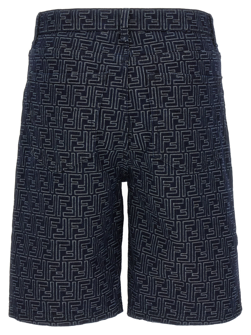 Shorts bermuda en coton bleu Fendi