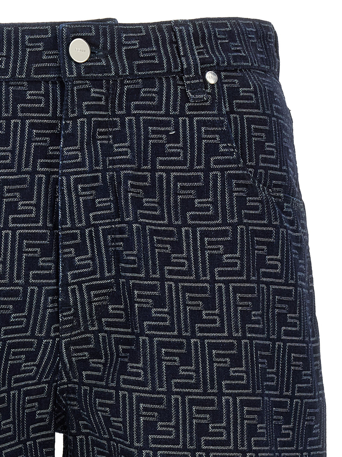Shorts bermuda en coton bleu Fendi