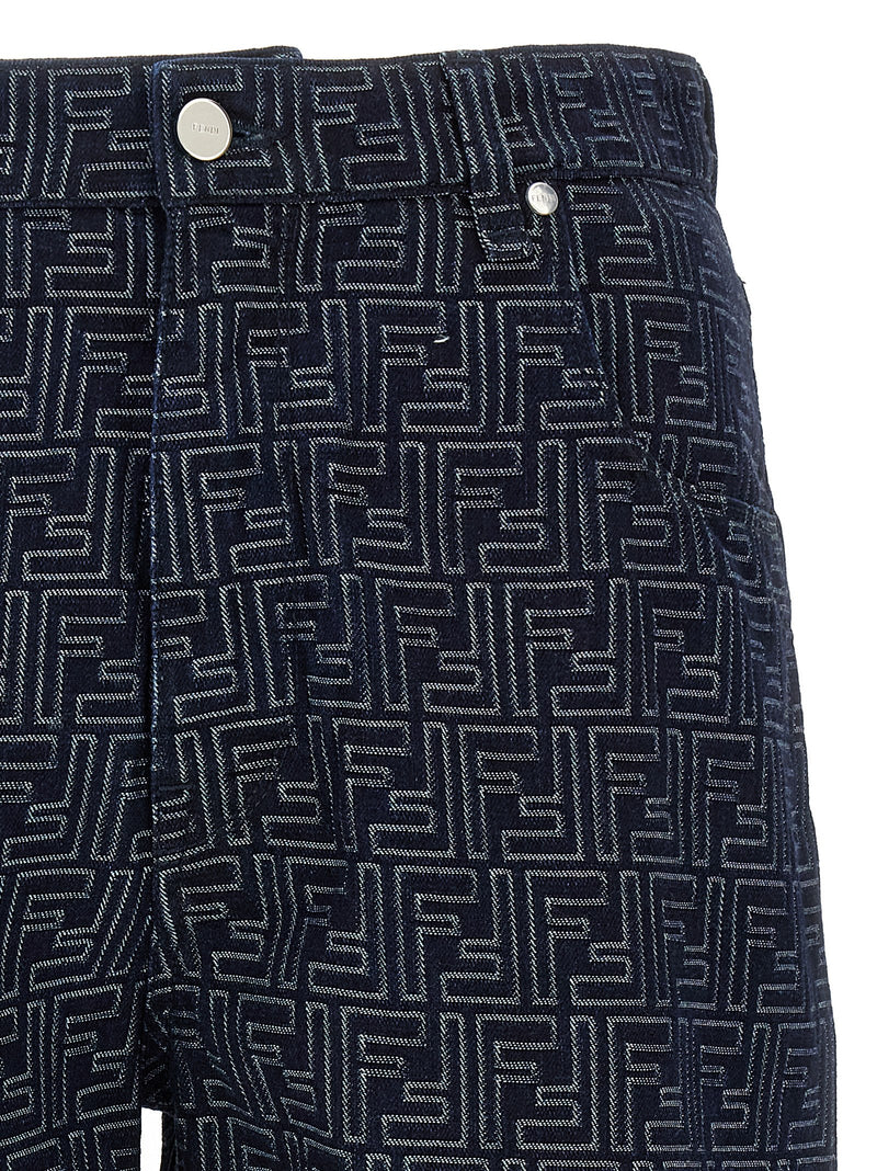 Shorts bermuda en coton bleu Fendi