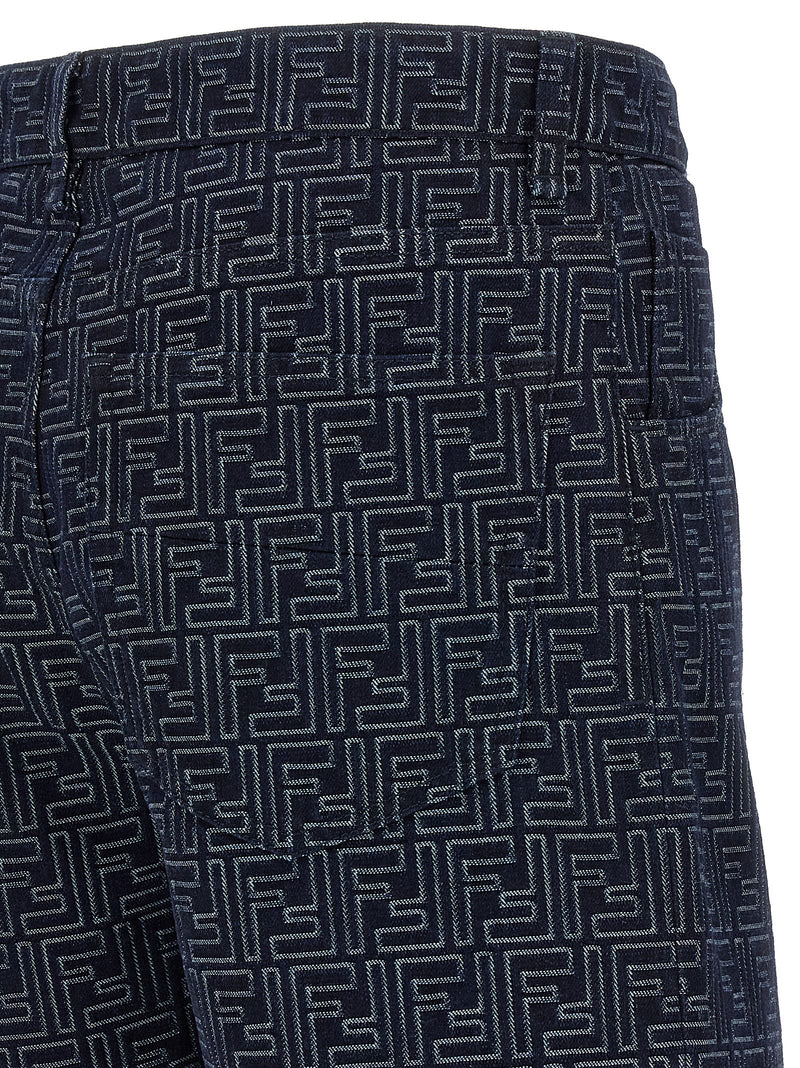 Shorts bermuda en coton bleu Fendi