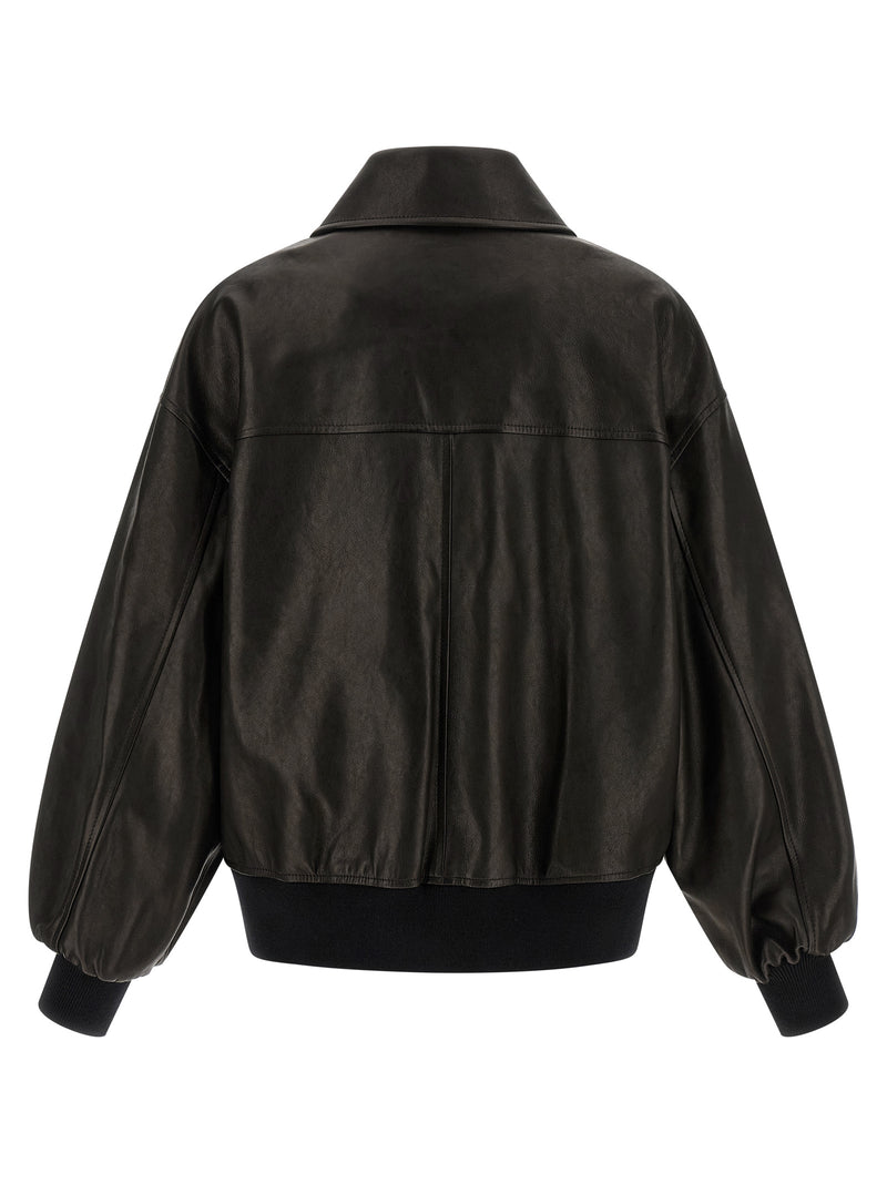 Khaite Black Lamb Leather Leather Jacket