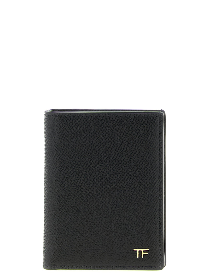 Porte-cartes Tom Ford en cuir de veau noir