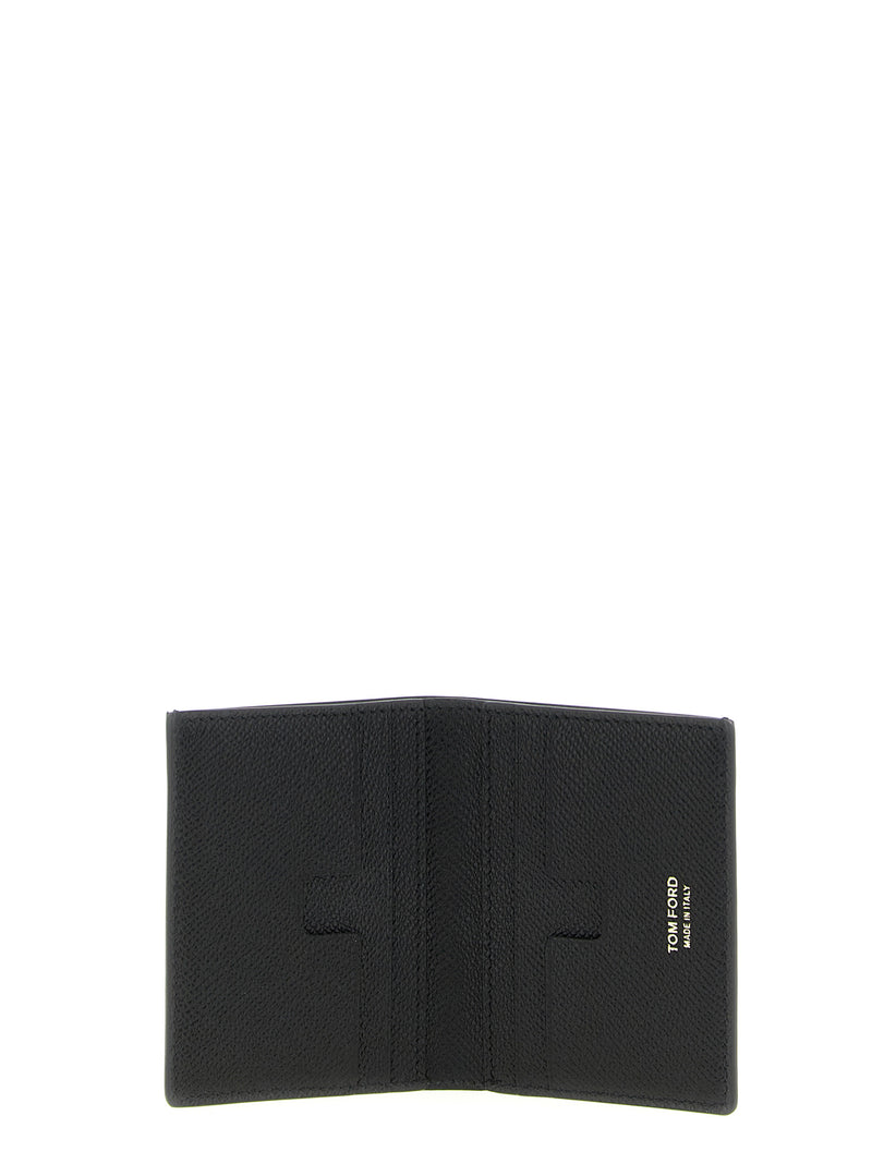 Porte-cartes Tom Ford en cuir de veau noir