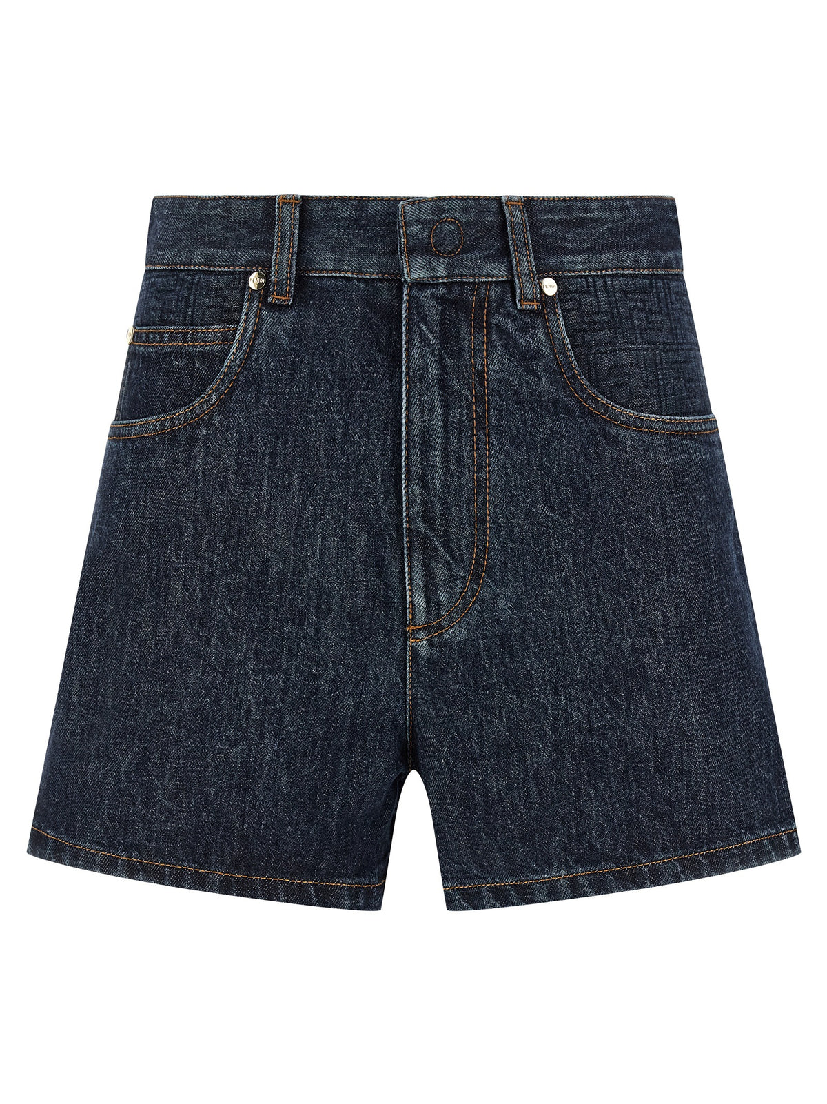 Fendi Blue Cotton Bermuda Shorts