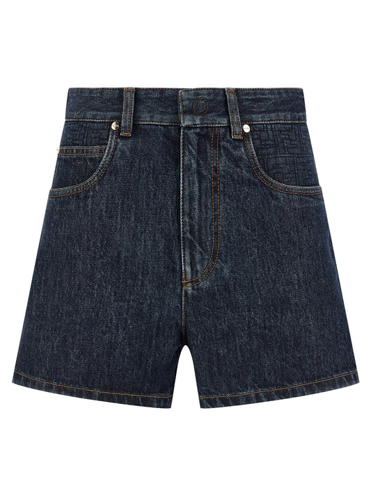Shorts bermuda en coton bleu Fendi