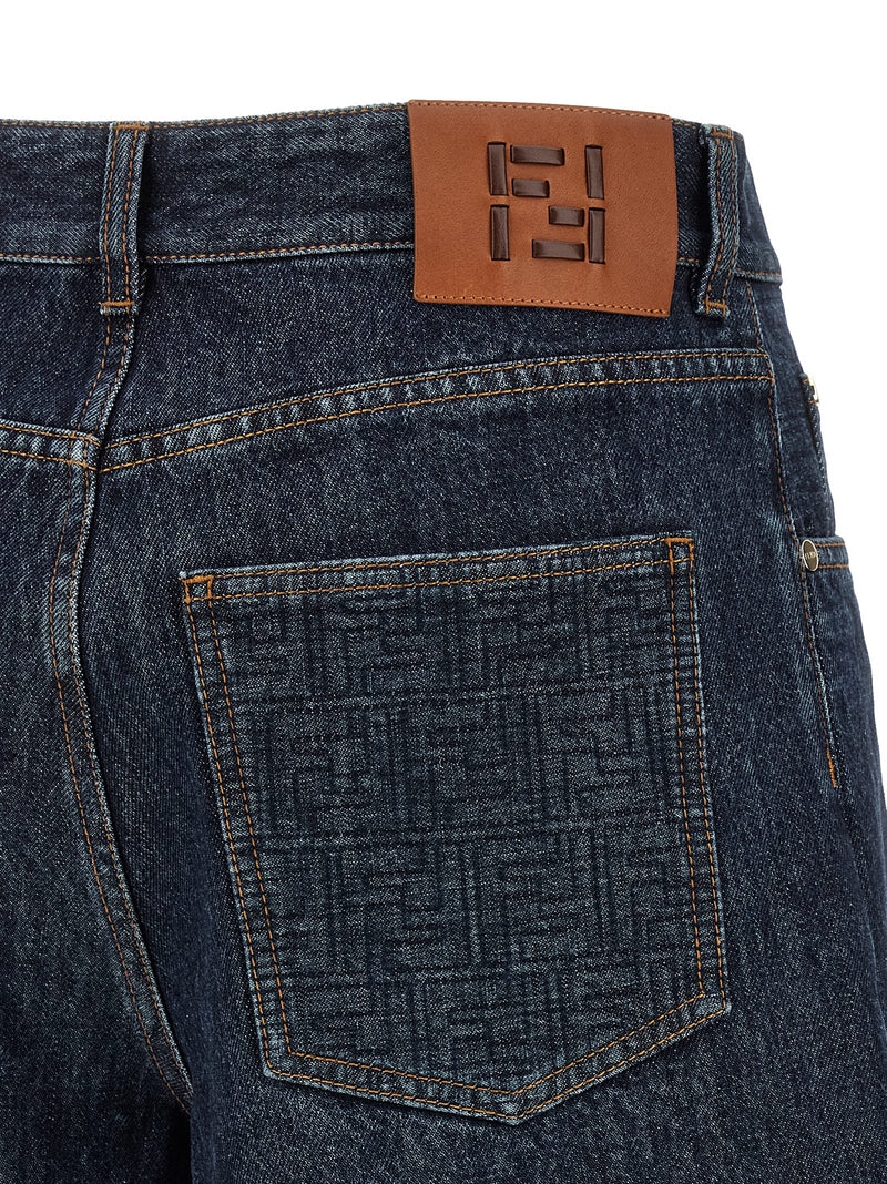 Fendi Blue Cotton Bermuda Shorts
