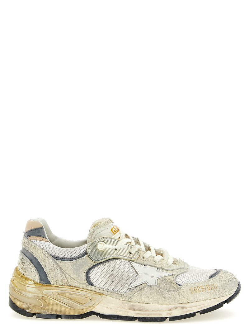 Golden Goose Running Dad New White Leather Sneakers