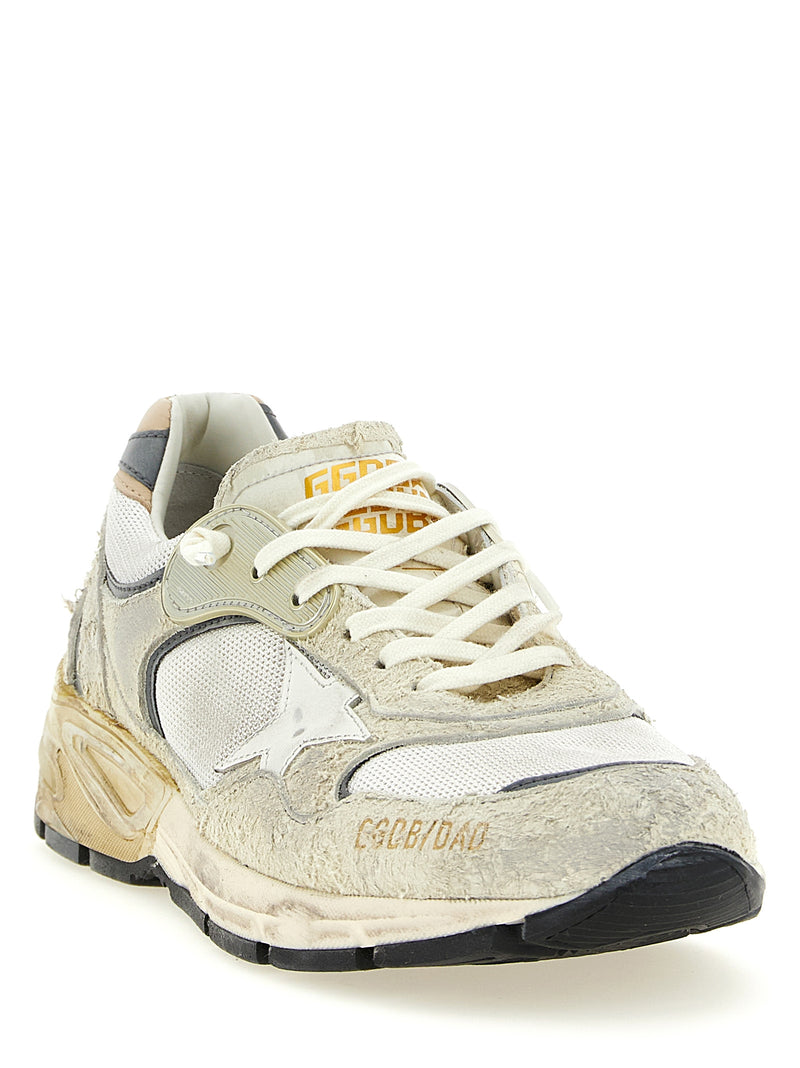 Golden Goose Running Dad New White Leather Sneakers