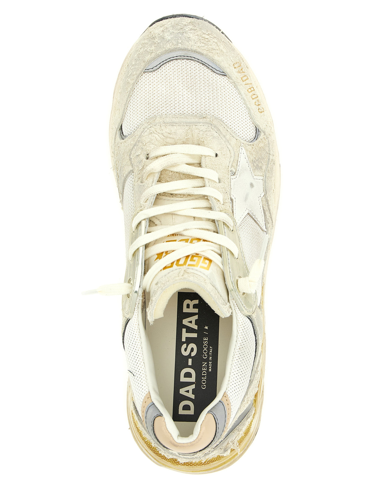 Golden Goose Running Dad New White Leather Sneakers