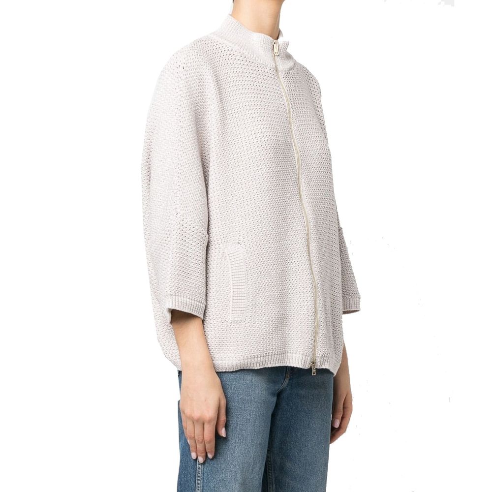 Herno Beige Cotton Cardigan for Women