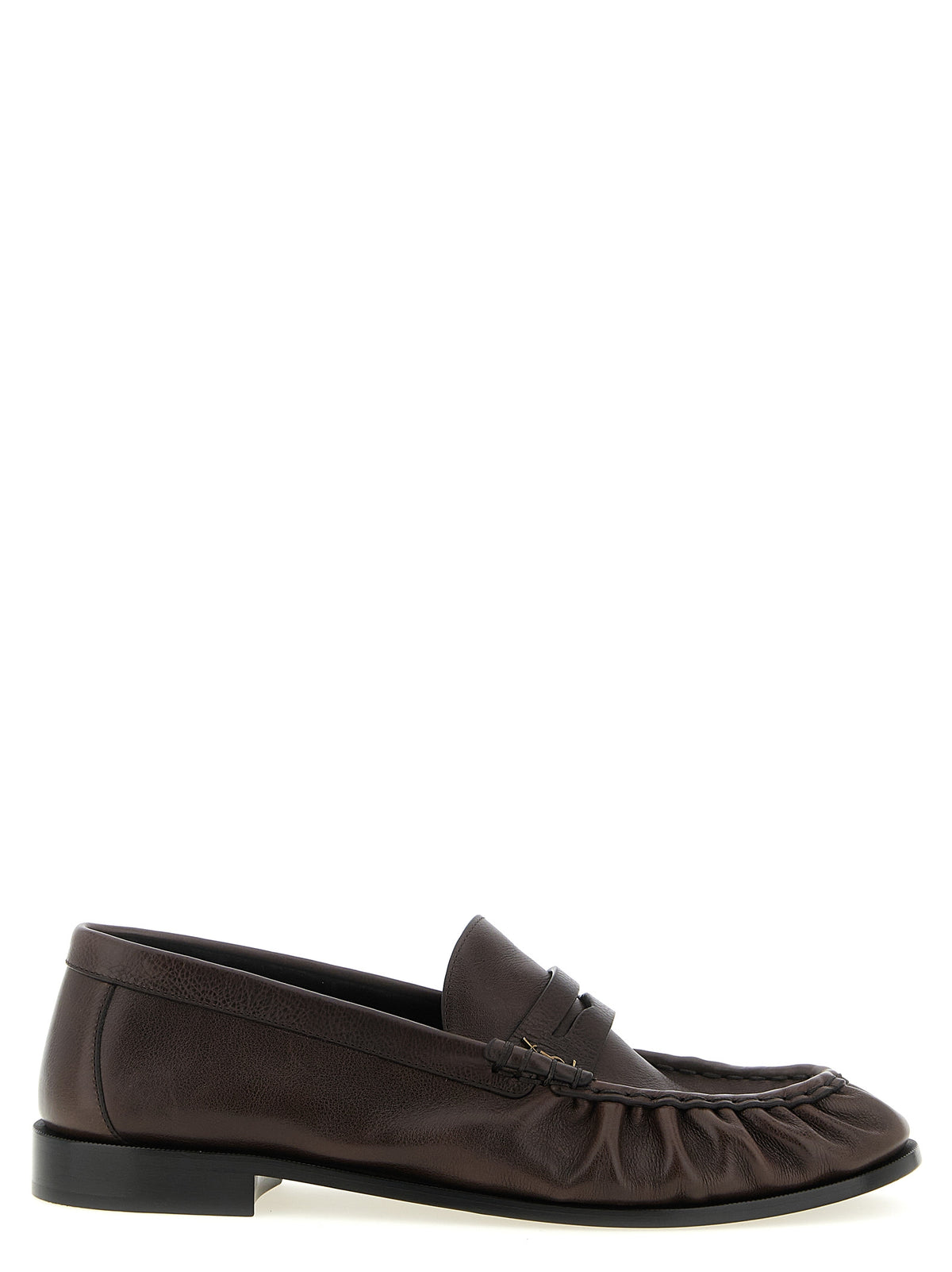 Mocassins à enfiler Saint Laurent en cuir de veau marron