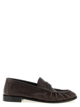 Mocassins à enfiler Saint Laurent en cuir de veau marron