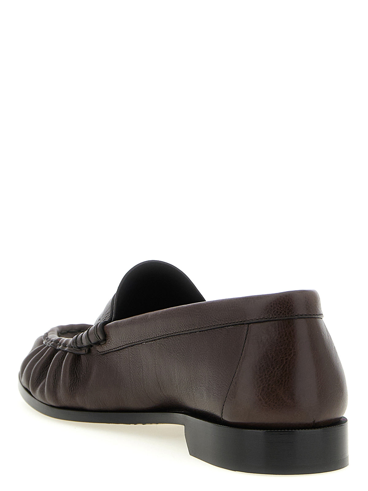 Mocassins à enfiler Saint Laurent en cuir de veau marron