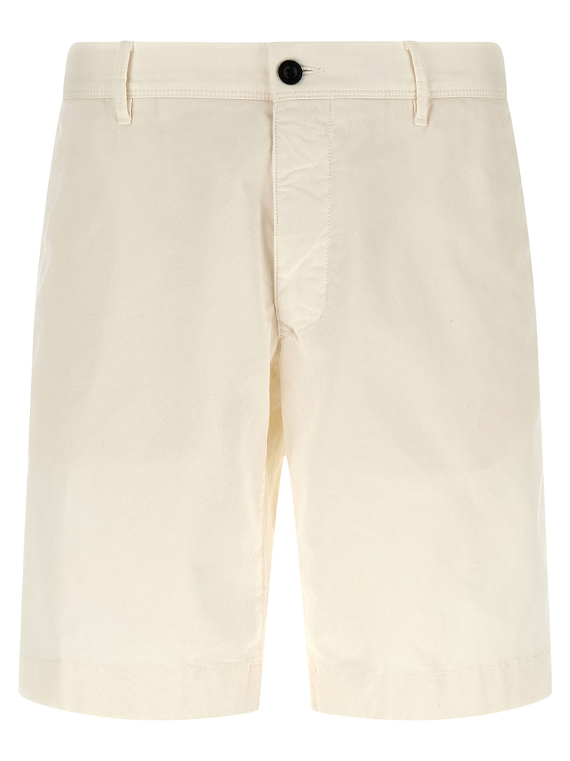 Incotex White Cotton Bermuda Shorts