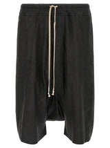 Short en cuir d'agneau noir Rick Owens