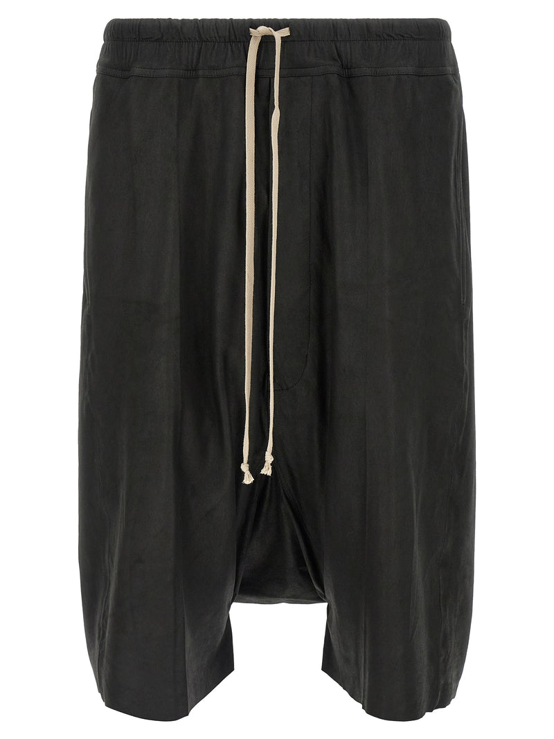 Short en cuir d'agneau noir Rick Owens